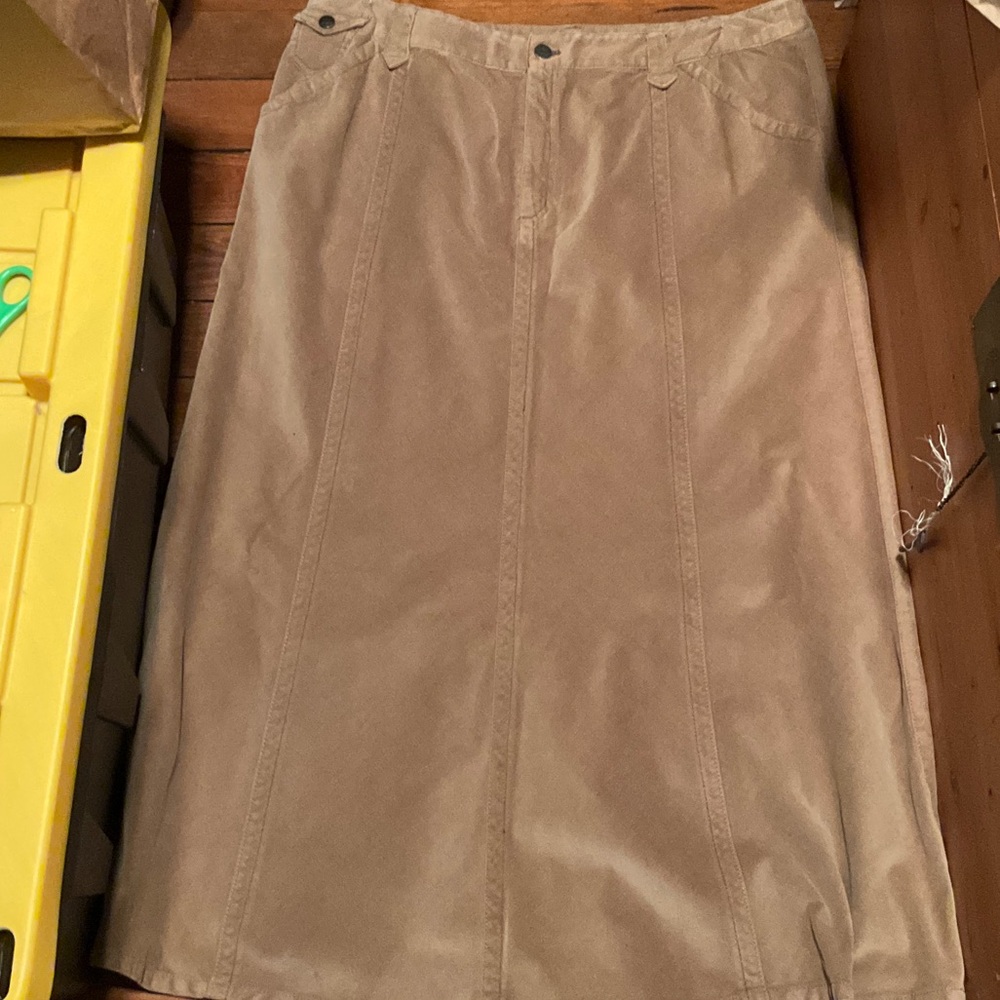 Eddie Bauer Tan Corduroy Maxi Skirt Sz. 16 Tall